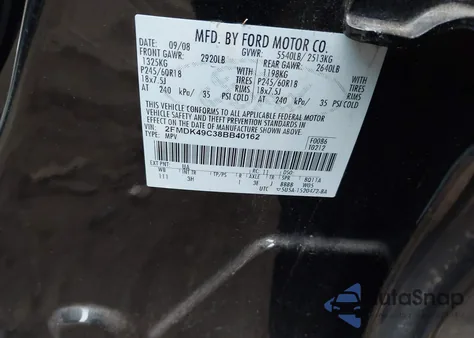 2008 Ford Edge Limited from USA, damaged, VIN 2FMDK49C38BB40162